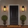 20"(H) Set of 2 Modern Outdoor Wall Lanterns with Black Metal Frame and Clear Glass, Ambient Light Sensors,Weatherproof Wall Sconces for Porch, Garage, or Entryway Lighting, E26 Bulb Compatible