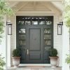 Outdoor Wall Light Fixtures, Exterior Waterproof Wall Lanterns, Porch Sconces Lighting with E26 Sockets & Glass Shades, Modern Matte Black Outside Lights for Patio Front Door Entryway Garage, 2-Pack