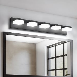Bathroom Vanity Lights Over Mirror for Mirror Led Light Fixture 5 Lights Modern Black Vanity Light