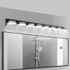 Modern Black LED Vanity Light, 7-Lights Wall Sconce for Bathroom and Mirror, Sleek Minimalist Design, Energy-Efficient, Easy to Install