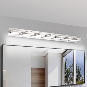 1-116.jpg Modern Chrome LED Vanity Light, 7-Lights Wall Sconce for Bathroom and Mirror, Sleek Minimalist Design, Energy-Efficient, Easy to Install
