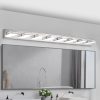 Modern Chrome LED Vanity Light, 8-Lights Wall Sconce for Bathroom and Mirror, Sleek Minimalist Design, Energy-Efficient, Easy to Install