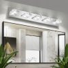 31" Modern Chrome 5-Light LED Vanity Light, Square Acrylic Lampshades Wall Mount Fixture for Bathroom, Mirror Lighting