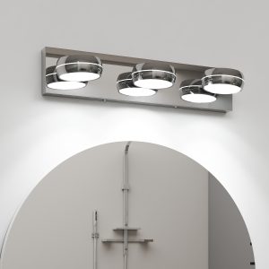 LED Vanity Lights 20in Bathroom Lights Fixtures over Mirror 3 Light LED Lighting Fixture for Bathroom 18W Mirror Lighting Fixture Modern Bath Light Bar Chrome Bath