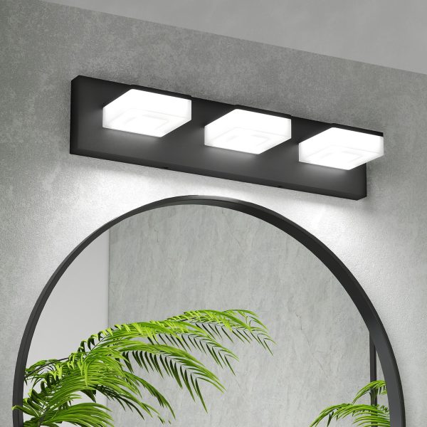 1-132.jpg LED Modern Bathroom Vanity Light Fixtures (3-Light, 20-Inch), Matte Black Modern Acrylic Bathroom Wall Lighting Fixtures Over Mirror (Cool White 6000K)