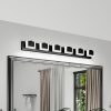 LED Black Modern Vanity Light 6 Light Matte Black Bathroom Vanity Lights Acrylic Bathroom Vanity Lights Fixtures