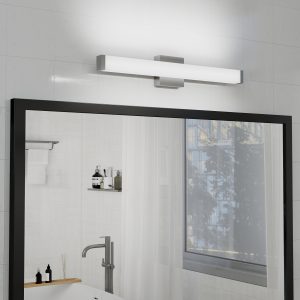 Bathroom Vanity Light Brushed Nickel Square LED 25 inch 14W 6000K Cool White Light Wall Bar Lighting Fixtures Over Mirror (Brushed Nickel, 25in)