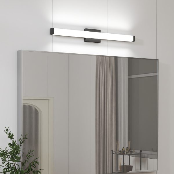 Bathroom Vanity Light Black - 33 inch Modern Vanity Lights for Bathroom - 18W LED Bath Lights Over Mirror Cool White Light 6000K