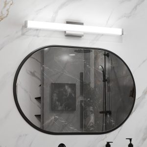 Bathroom Vanity Light Brushed Nickel Square LED 33inch 18W 6000K Cool White Light Wall Bar Lighting Fixtures Over Mirror