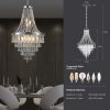 20" Chrome Crystal Chandelier with Adjustable Height, Modern Ceiling Light Fixture for Living Room, Dining Room, Staircase, 11-Light E12 Bulb Base (No Bulbs)