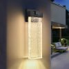 18"(H) 1-pack 12W Modern Outdoor Wall Light Fixture, Weatherproof LED Wall Sconce with Bubble Crystal, Black Finish, Up and Down Lighting for Porch, Patio, and Garden