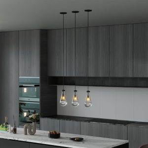 Raindrop Pendant Lights, Modern Black Pendant Lights for Kitchen Island, Dining Room Light Fixture Raindrop Chandelier, Chandelier for Living Room Hallway,Not including The Bulb