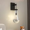 Wall Sconces Set of Two, Black Dimmable Raindrop Wall Lighting, Modern Bathroom Sconces Wall Lamps Vanity Lighting for Living Room, Wall Lights for Bedroom, Hallway