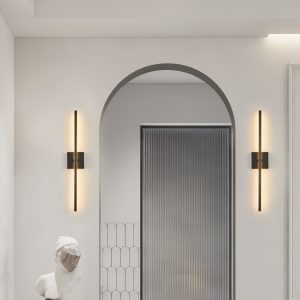 28" 2-Pack Modern LED Wall Sconce, Minimalist Indoor Wall Light Fixtures, Black Matte Finish for Living Room, Bedroom, Hallway, Hotel, and Home Decor