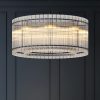37" Modern Black Round Chandelier,2-Tier 8-Light Water Ripple Crystal Glass Chandeliers,for Dining Room,Living Room,Bedroom,High Ceiling,Foyer Entryway,Luxury Chandelier