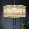 37" Modern Gold Round Chandelier,2-Tier 8-Light Water Ripple Crystal Glass Chandeliers,for Dining Room,Living Room,Bedroom,High Ceiling,Foyer Entryway,Luxury Chandelier