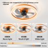 1-237.jpg Ceiling Fans with Lights Dimmable LED Embedded installation of thin modern ceiling fans(Orange)