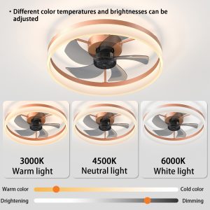 1-241.jpg Ceiling Fans with Lights Dimmable LED Embedded installation of thin modern ceiling fans(Rose Gold)