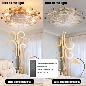 1-244.jpg Low Profile Caged Ceiling Fan with Lights Remote Control, Embedded modern industrial ceiling fan