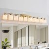 65inch Gold Bathroom Light Fixtures, Modern Bathroom Vanity Light with Milky White Glass Shade, Gold Wall Lamp Sconces for Mirror Bedroom, Living Room Hallway