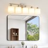 1-45.jpg Brushed Nickel Bathroom Light Fixtures, 5-Light Modern Vanity Light Over Mirror, Wall Sconces with Milky White Frosted Glass Shades, E26 Socket (Bulbs Not Included)