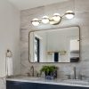 28" Golden Minimalist LED Bathroom Vanity Light with Crystal Sand Acrylic Shades, 4-Light Wall Mounted Decorative Lighting Fixture, Suitable for Bathroom Vanity Mirror