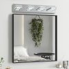 26" Modern Chrome 4-Light LED Vanity Light, Square Acrylic Lampshades Wall Mount Fixture for Bathroom, Mirror Lighting
