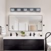 34" Modern 5-Light LED Vanity Light - Sleek Bathroom Wall Fixture, Iron & Acrylic, Dimmable & Energy-Efficient, Ideal for Mirror Lighting