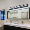 40" Modern 6-Light LED Vanity Light - Sleek Bathroom Wall Fixture, Iron & Acrylic, Dimmable & Energy-Efficient, Ideal for Mirror Lighting