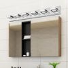 39" Modern Chrome 4-Light LED Vanity Light, Square Acrylic Lampshades Wall Mount Fixture for Bathroom, Mirror Lighting