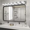 45" Modern Chrome 7-Light LED Vanity Light, Square Acrylic Lampshades Wall Mount Fixture for Bathroom, Mirror Lighting