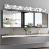 52" Modern Chrome 8-Light LED Vanity Light, Square Acrylic Lampshades Wall Mount Fixture for Bathroom, Mirror Lighting