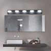 37" Modern 5-Light LED Vanity Light, Sleek Black Bathroom Wall Light Fixture for Mirror, Shower, and Bathroom Decor
