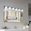 45" Modern 6-Light LED Vanity Light, Sleek Black Bathroom Wall Light Fixture for Mirror, Shower, and Bathroom Decor