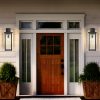 Outdoor Wall Light Fixtures, Exterior Waterproof Wall Lanterns, Porch Sconces Lighting with E26 Sockets & Glass Shades, Modern Matte Black Outside Lights for Patio Front Door Entryway Garage, 2-Pack