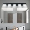 Modern Black LED Vanity Light, 5-Lights Wall Sconce for Bathroom and Mirror, Sleek Minimalist Design, Energy-Efficient, Easy to Install