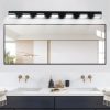Modern Black LED Vanity Light, 7-Lights Wall Sconce for Bathroom and Mirror, Sleek Minimalist Design, Energy-Efficient, Easy to Install