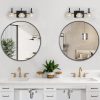 17" Retro 3-Light Bathroom Vanity Light Fixture - Black Finish with Crystal Glass Shades, Wall Mounted Lighting for Bathroom, Powder Room, and Vanity Mirror (No Bulbs)