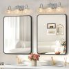 2-12.jpg 17" Nickel Finish Vintage Crystal Glass Vanity Light - Elegant 3-Light Bathroom Mirror Fixture with Clear Glass Shades (No Bulbs)