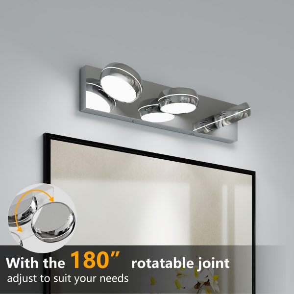 2-122.jpg LED Vanity Lights 20in Bathroom Lights Fixtures over Mirror 3 Light LED Lighting Fixture for Bathroom 18W Mirror Lighting Fixture Modern Bath Light Bar Chrome Bath