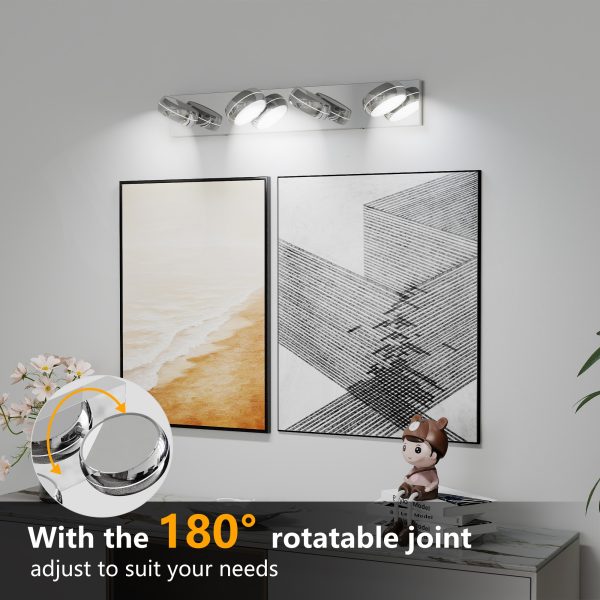 2-123.jpg LED Vanity Lights 28in Bathroom Lights Fixtures over Mirror 4 Light LED Lighting Fixture for Bathroom 18W Mirror Lighting Fixture Modern Bath Light Bar Chrome Bath