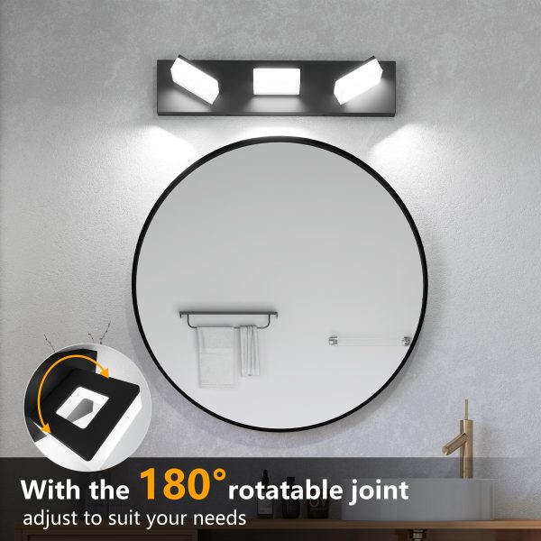 2-126.jpg LED Modern Bathroom Vanity Light Fixtures (3-Light, 20-Inch), Matte Black Modern Acrylic Bathroom Wall Lighting Fixtures Over Mirror (Cool White 6000K)