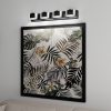 4 Lights Modern Black Vanity Light Up and Down Black Bathroom Lighting Fixtures LED Bathroom Wall Light Over Mirror 6000K