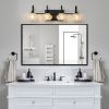 23" Retro 4-Light Bathroom Vanity Light Fixture - Black Finish with Crystal Glass Shades, Wall Mounted Lighting for Bathroom, Powder Room, and Vanity Mirror (No Bulbs)
