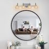 23" Nickel Finish Vintage Crystal Vanity Light - Elegant 4-Light Bathroom Mirror Fixture with Clear Glass Shades (No Bulbs)