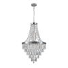 20" Chrome Crystal Chandelier with Adjustable Height, Modern Ceiling Light Fixture for Living Room, Dining Room, Staircase, 11-Light E12 Bulb Base (No Bulbs)