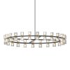 48 Inches Luxury Chandeliers Crystal Living Room Decorative Lights Simple Modern Dining Room LED Lighting,for Home Decor (Bulbs Included) Black