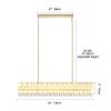 Crystal Brass Rectangle Chandeliers for Dining Room, 54in Gold Farmhouse Chandeliers for Dining Room, Modern Rectangle Crystal Chandelier for Kitchen Island Living Room, Includes 60XG4 Bulbs