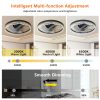 20" Decorative LED Ceiling Fan Light C Modern Flush Mount with Acrylic Ring, Hidden Blades, Remote Control, and Dimmable Light for Stylish Homes (Black)