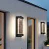 19"(H) Black Aluminum Finish Outdoor Wall Light with Bubble Crystal Glass, LED Light Source, 3000K Warm Light, Weatherproof Exterior Sconce for Patio, Porch, or Garage (1-pack)